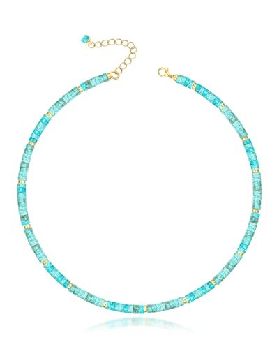 MIDDLUX Turquoise Jewelry for Women, Choker Necklace for Women, Beaded Necklaces for Woman, Turquoise Necklace, Crystal Necklaces, Boho Summer Jewelry - Image 1