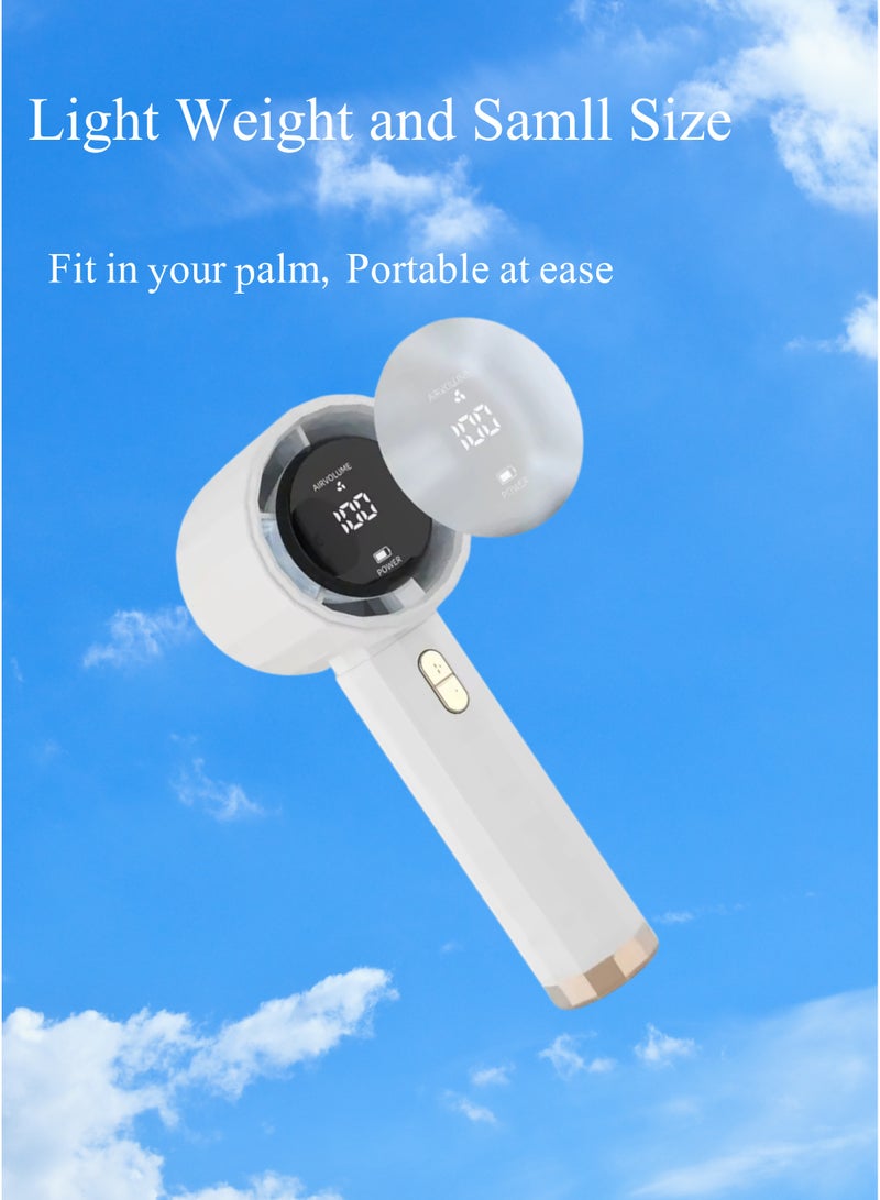 هوكو مروحة توربو محمولة من هوكو مزودة بشاشة رقمية - تبريد حتى 13 ساعة كحد أقصى، بطارية قابلة لإعادة الشحن عبر USB بسعة 2400 مللي أمبير/ساعة، 5 سرعات، حجم الجيب مناسب للسفر والاستخدام الخارجي والمنزلي والمكتبي | أبيض - Image 5