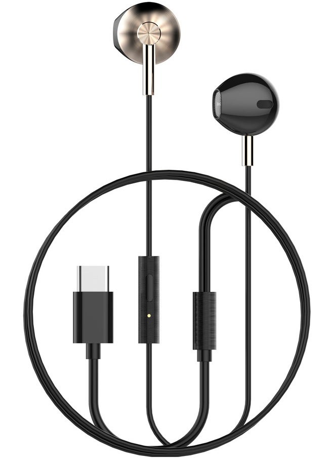 CELIBERY Type-C In-Ear Earphone With Microphone, Black  - Image 1