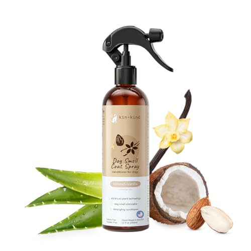 kin+kind Dog Deodorizing Spray - Safe, Natural, & Easy to Use Pet Odor Eliminator - Premium Dog Detangler Spray Formula Made w/Aloe - Dog Deodorizer for Smelly Dogs Made in The USA (12 fl oz) - Image 1