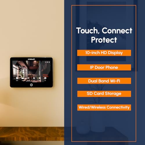 ONETOUCH BIS Certified Smart Video Door Phone with Built-in NVR, 10" HD Touchscreen, Dual Band WiFi, Smart Lock Integration, Supports 8 IP Cameras, 512GB SD Card Support, IKO7 Camera, Black - Image 3