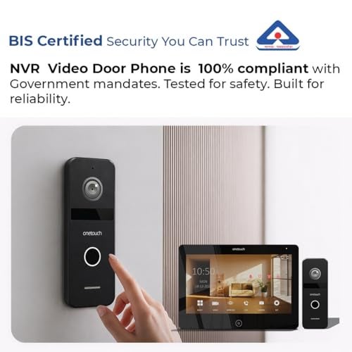 ONETOUCH BIS Certified Smart Video Door Phone with Built-in NVR, 10" HD Touchscreen, Dual Band WiFi, Smart Lock Integration, Supports 8 IP Cameras, 512GB SD Card Support, IKO7 Camera, Black - Image 2