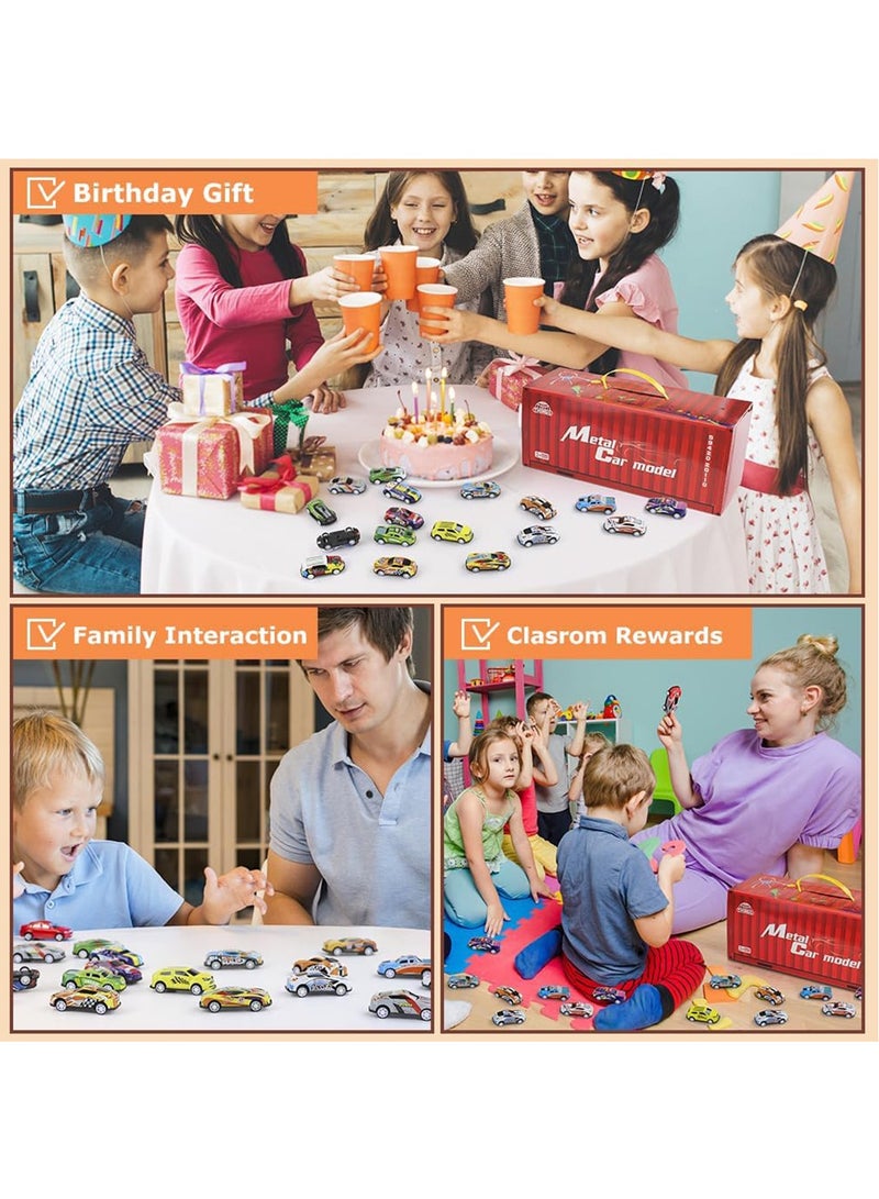 48pcs Pull Back Cars Set,Alloy Racing Car Toys,Bulk Mental Trucks Toy Vehicles Set,Toy Cars for Kids Ages 3-8 Goodie Bag Stuffers Mini Cars Party Favors for Kids Boys and Girls - Image 5