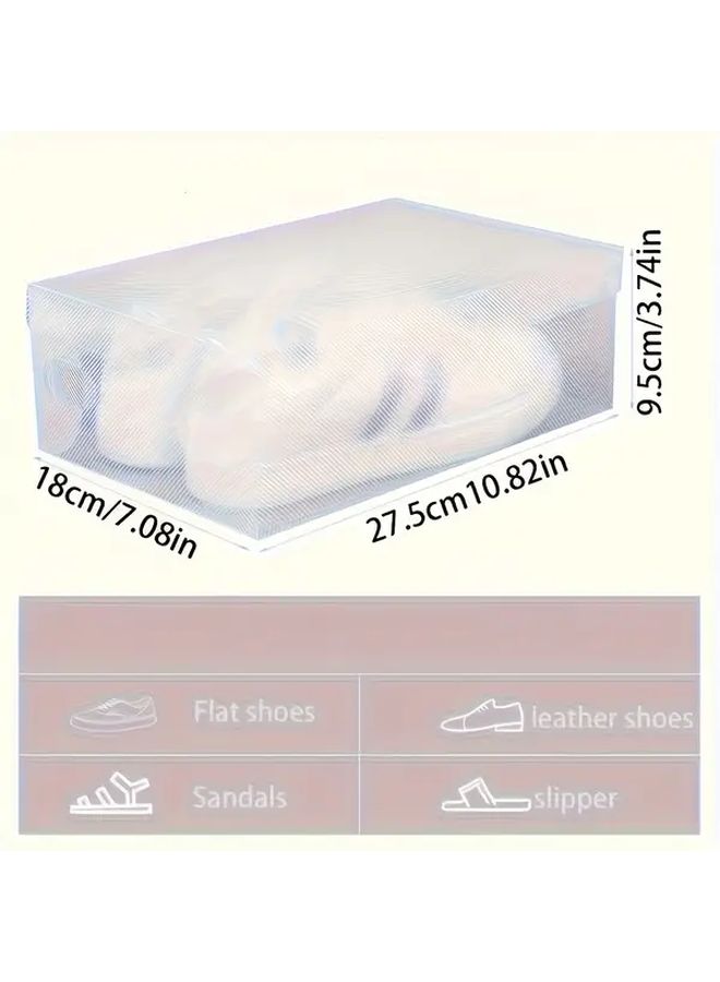 4pcs Transparent Stackable Shoe Storage Boxes With Flip Top Lids Easy Clean Foldable - Image 3