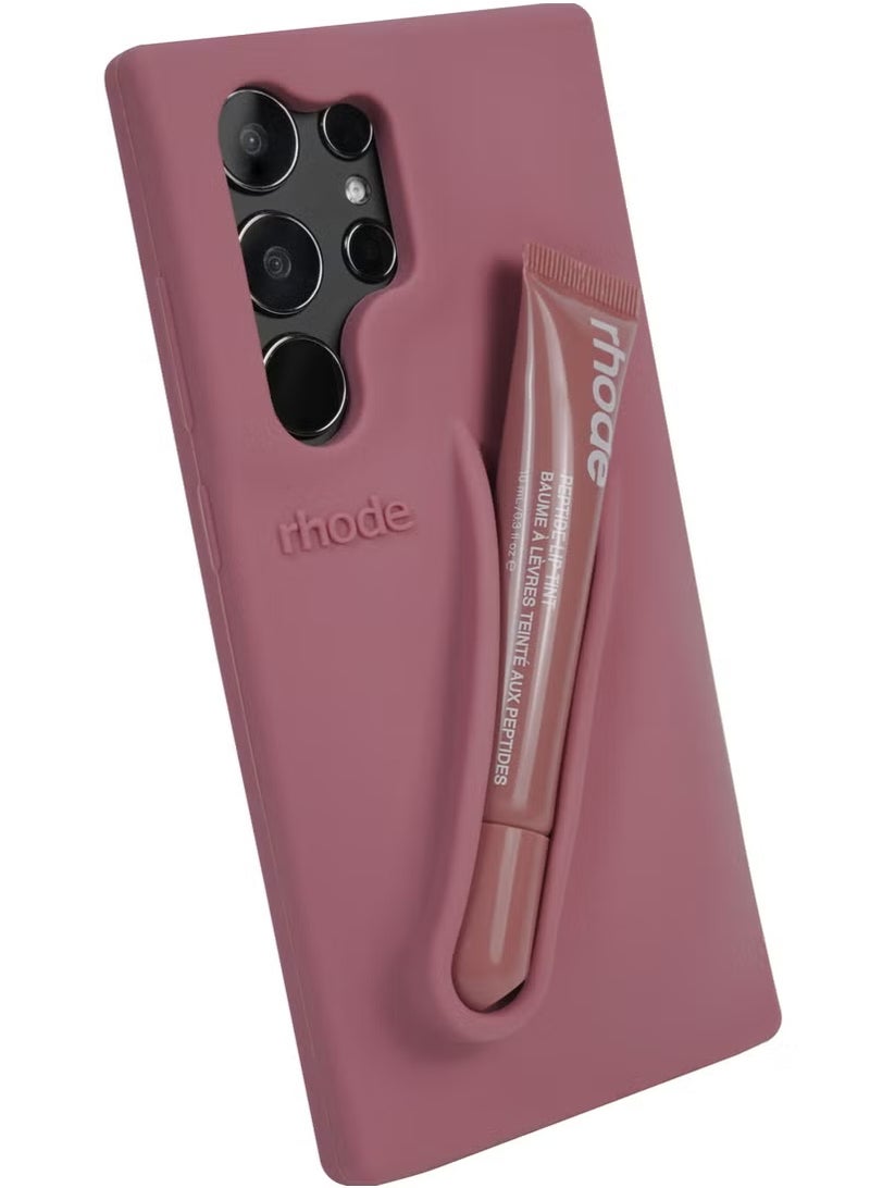 rhode Samsung Silicone Lip Holder for Cell Phone, Lip Gloss Adhesive Sleeve for Phone, Lip Holder Stick-on Phone Case, Back Stick On Holder for Samsung Phones（SALTY TAN） - Image 2