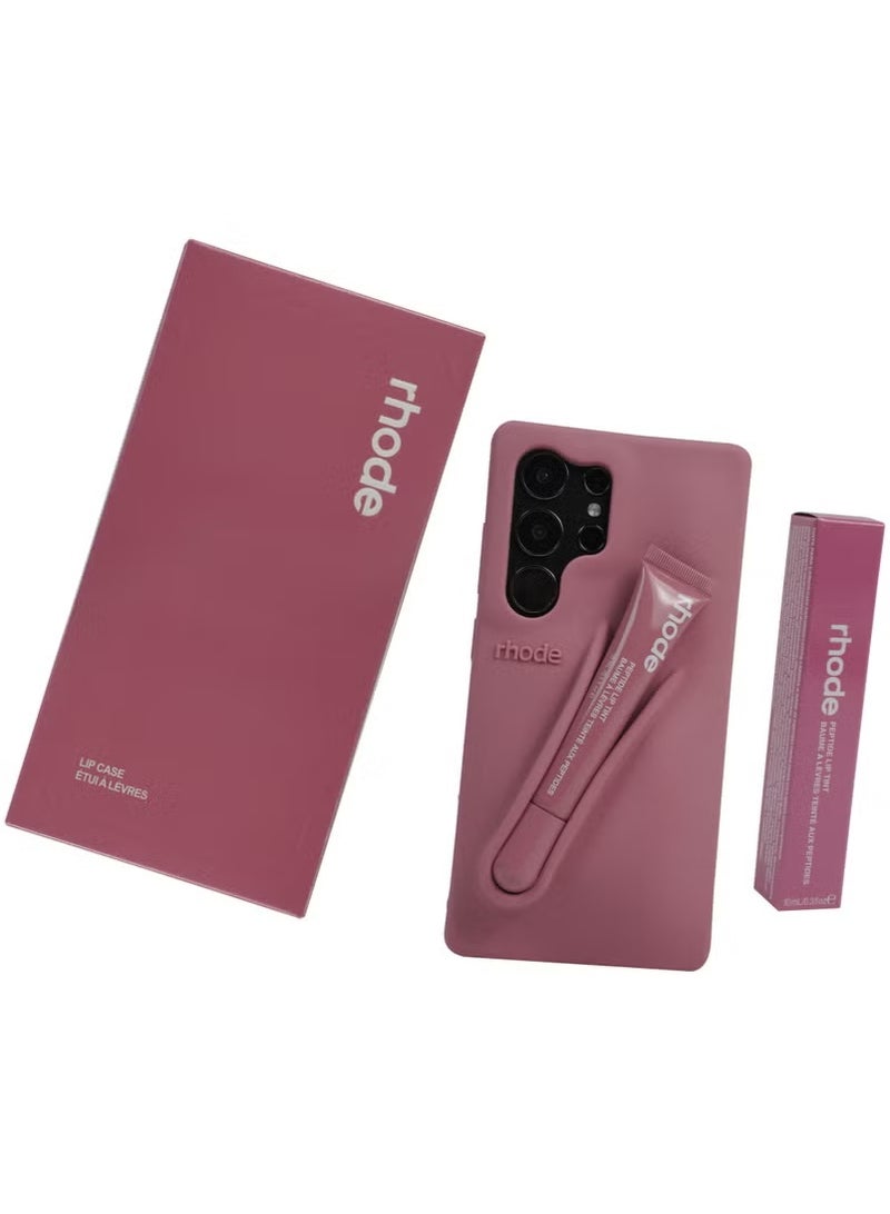 rhode Samsung Silicone Lip Holder for Cell Phone, Lip Gloss Adhesive Sleeve for Phone, Lip Holder Stick-on Phone Case, Back Stick On Holder for Samsung Phones（SALTY TAN） - Image 1