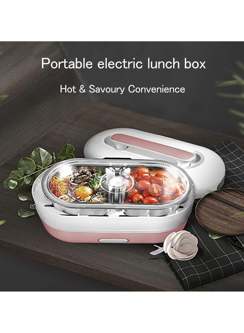 XiuWoo Double Layer Electric Heating Lunch Box, With Vacuum Preservation Pump, Steaming Lunch Box, 304 Stainless Steel Inner Liner, Suitable For Home,Office Workers,School,350W  - Image 3