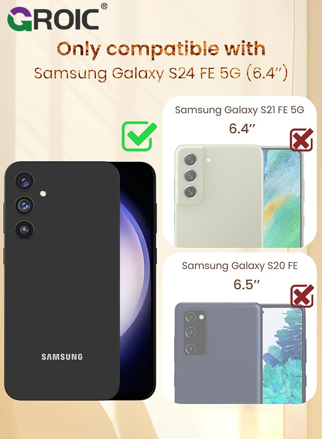 GROIC For Samsung Galaxy S24 Plus Case, 2X Tempered Glass Screen Protector, 360° Rotatable Ring Holder Magnetic Kickstand Phone Shell,Plated Gold Edge Slim Soft TPU Protective Phone Cover 6.6'' - Image 2