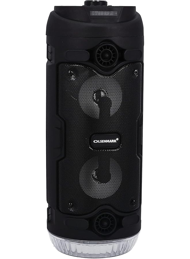 أولسنمارك مكبر صوت محمول قابل لإعادة الشحن مع بطاقة USB SD وميكروفون FM وبلوتوث وريموت كنترول رقم الموديل Omms1152 مع ضمان لمدة عامين - Image 3