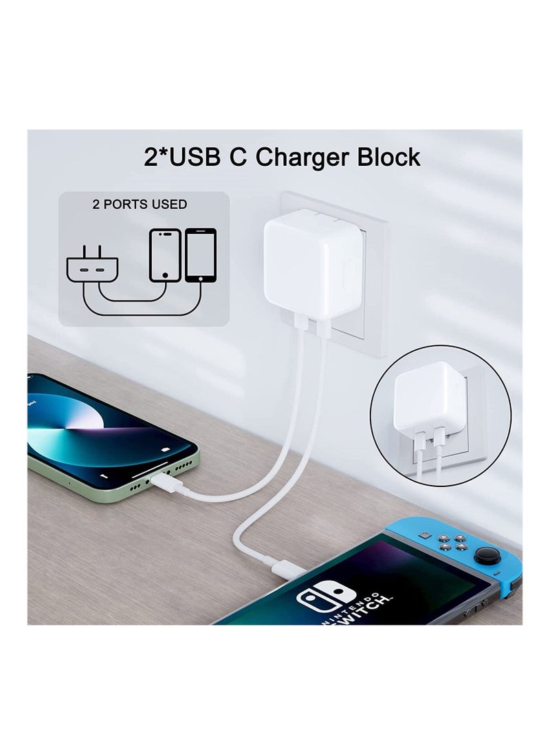 Generic - 35W USB C Plug Fast Charger, Dual USB C Port Power Adapter PD 3.0 Wall Charger Compatible With iPhone 13/13 Pro/13 Pro Max/12/11/SE 3, iPad Pro Air Pods Pro, - Image 1