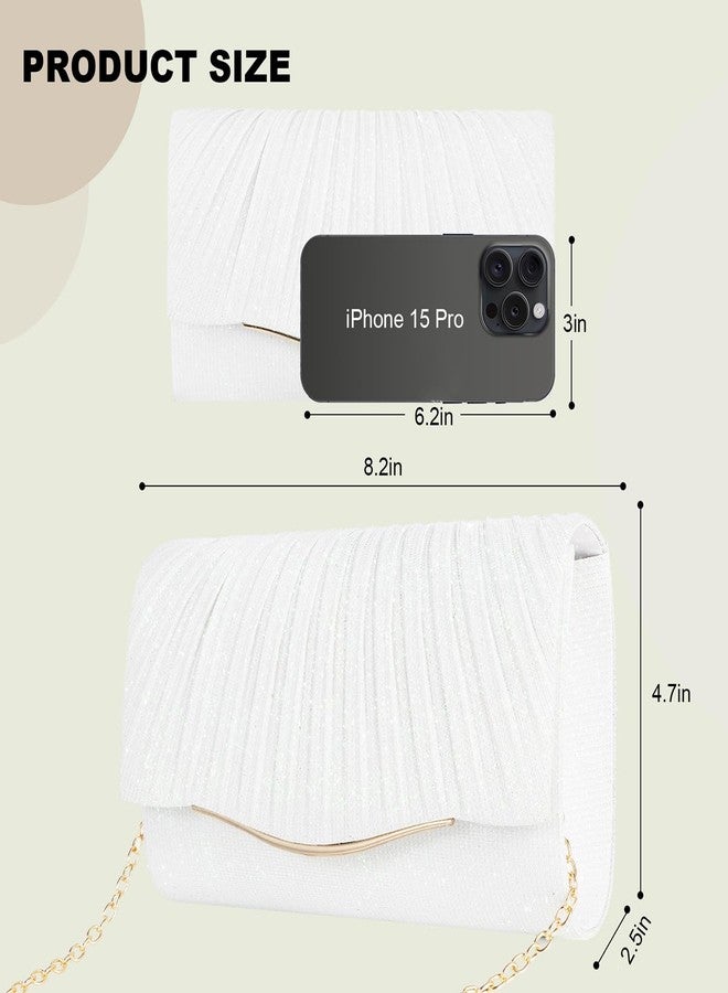lovyoCoCo Clutch Purses for Women Formal Dressy Evening Bag Handbags Crossbody Bag for Wedding Cocktail Prom Party Elegance Charm (White) - Image 5
