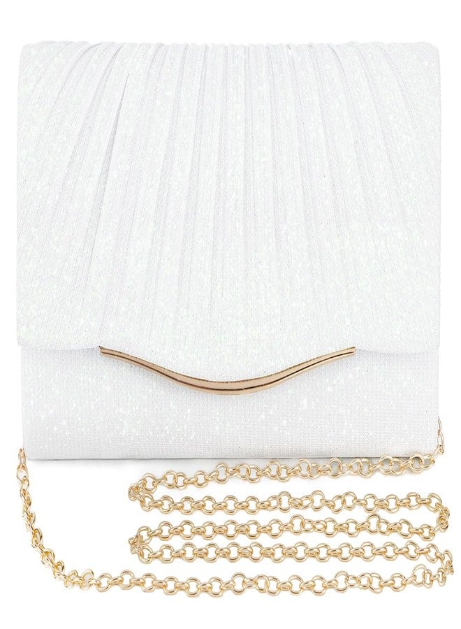 lovyoCoCo Clutch Purses for Women Formal Dressy Evening Bag Handbags Crossbody Bag for Wedding Cocktail Prom Party Elegance Charm (White) - Image 1