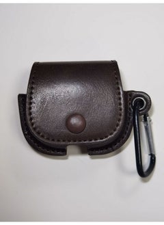 For AirPods Pro/pro2/2 Generation/3 Generation Bluetooth Solid Color Leather Wireless Bluetooth Protective Cover-Color:Dark Brown-Applicable Model:airpods 1/2 Generation
