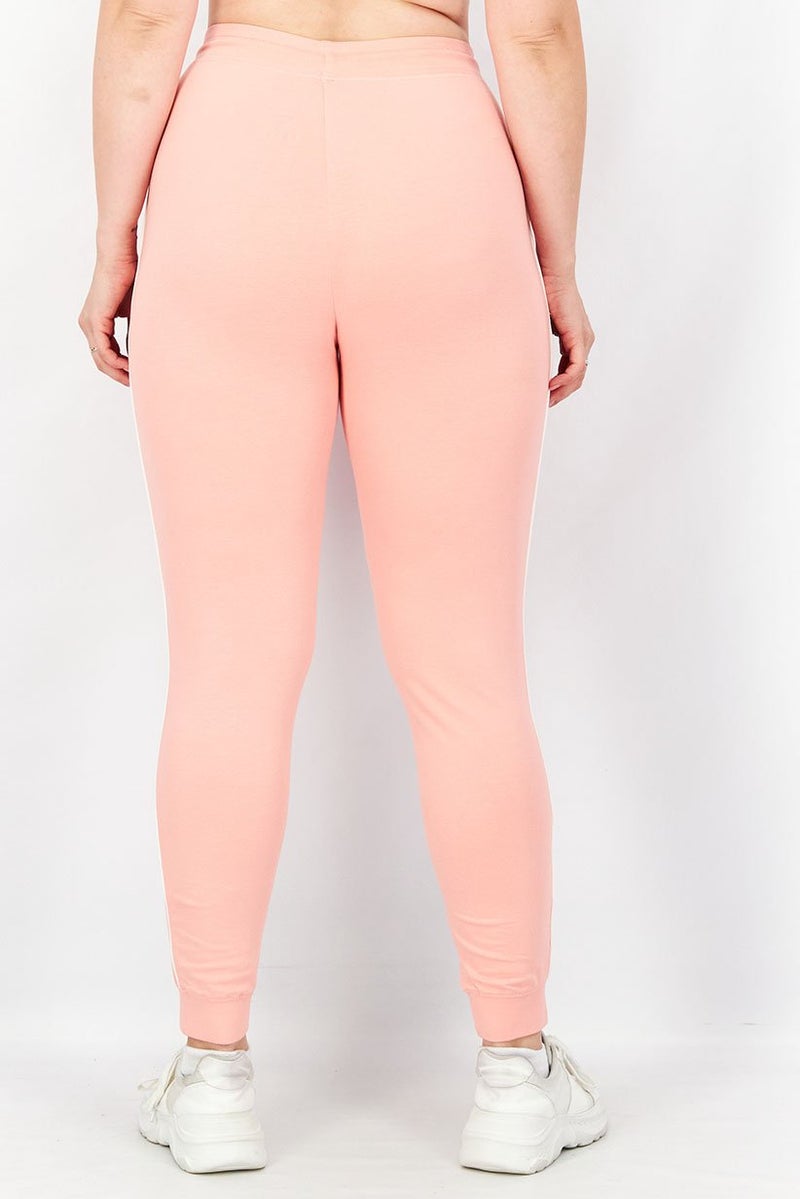 RBX Women Sportswear Fit Brand Logo Training Jogger Pants, Pink - Image 3