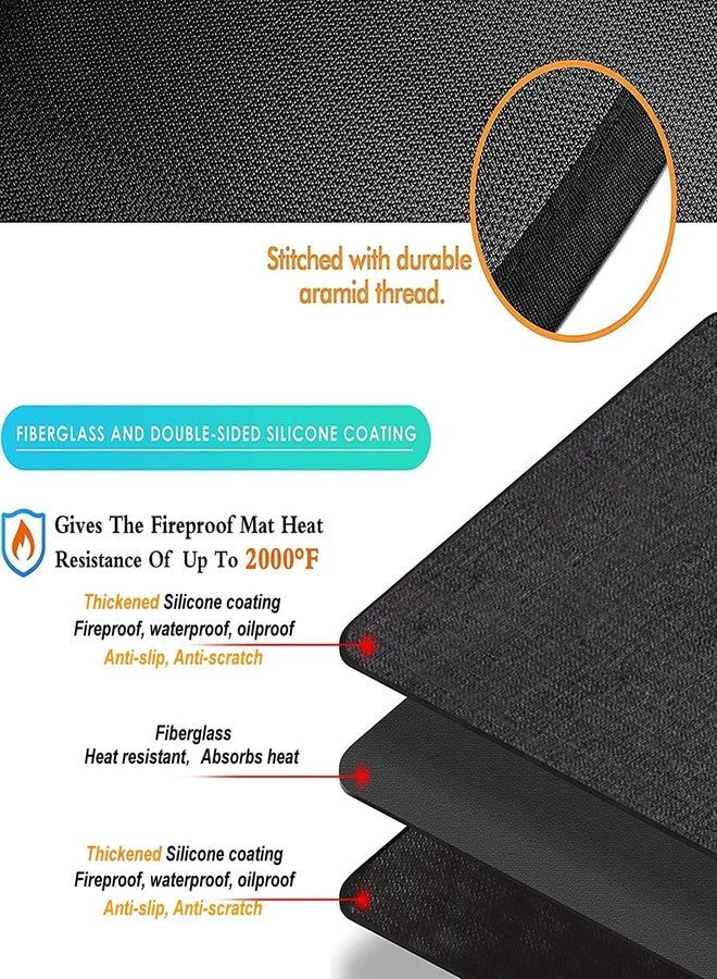UBeesize Large 76x48 inches Under Grill Mat for Outdoor Grill,Double-Sided Fireproof Grill Pad for Fire Pit,Indoor Fireplace Mat Fire Pit Mat,Oil-Proof Waterproof BBQ Protector for Deck and Patio - Image 2