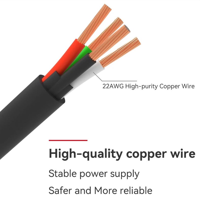 كابل تمديد 4 دبابيس مع حلقة مغناطيسية لـ A1mini 22AWG PVC بطول 1 متر - Image 3