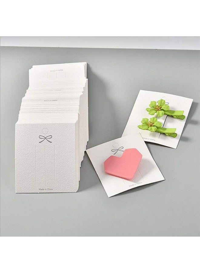 GSHLLO 100 قطعة بطاقات عرض دبابيس الشعر البيضاء على شكل bows لملحقات الشعر - Image 3