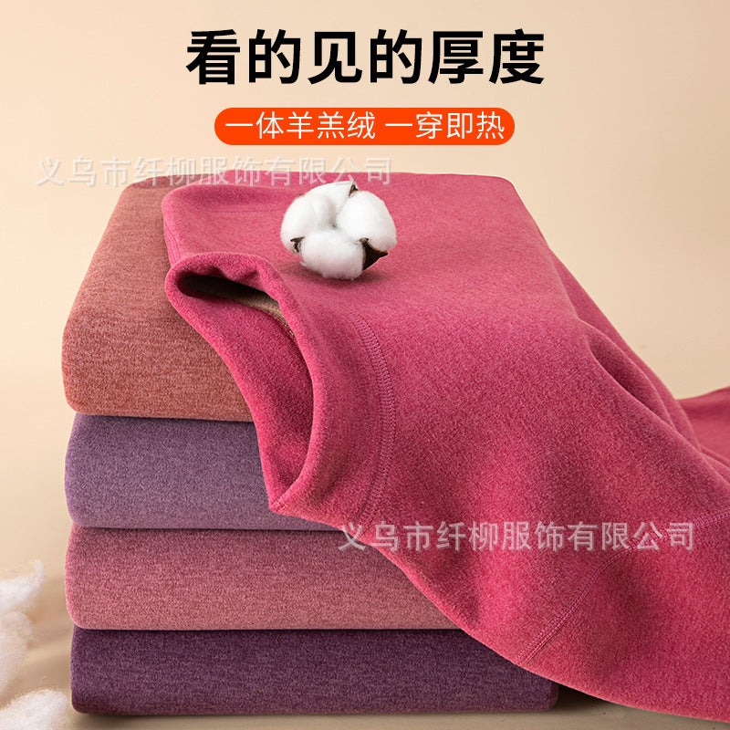 Winter Fleece-Lined Thick Thermal Underwear For Women, Heated Round Neck, Oril Fleece Thermal Set For Men And Couples - Image 4