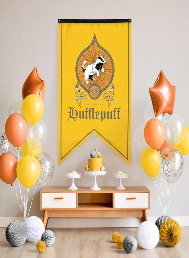 كونكويست لافتة شعار هاري بوتر هافلباف من كونكويست جورنالز، علم كبير جدًا 30 بوصة × 50 بوصة، قماش أكسفورد 300D، لافتات لحفلات أعياد الميلاد، لوازم الحفلات، ديكورات السكن الجامعي، ديكور الحائط، مرخصة رسميًا - Image 3