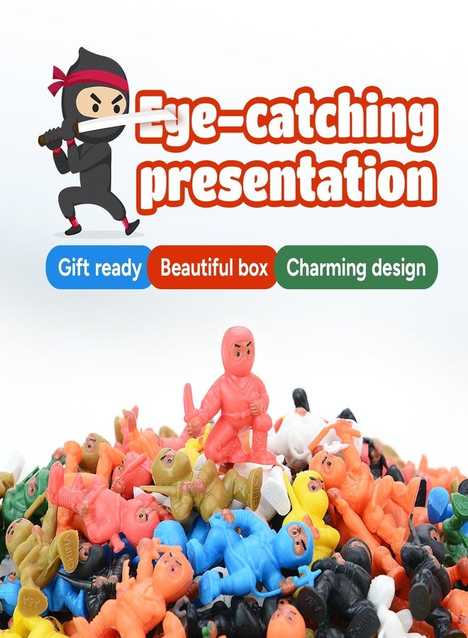 Entervending Mini Ninja Gaming Action Figures - Ninja Party Supplies - Ninja Kids Party Favor and Birthday Gift - Ninja Accessories - Kids Toys Bulk - Ninja Birthday Cake Topper - 100pcs - Image 3