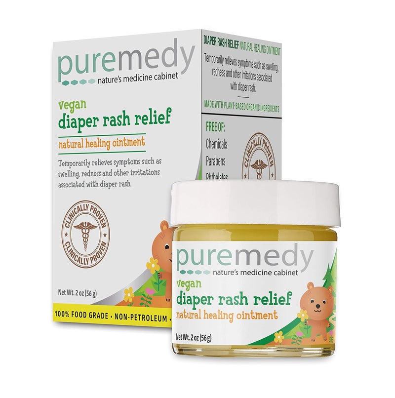 Puremedy Baby Diaper Rash Healing Ointment All Natural Vegan Homeopathic Balm Soothes and Relieves Symptoms of Dry Itchy Flaky Red Skin  2 oz Pack of 1 - Image 1