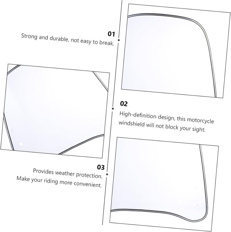 Easy hand assemble compatible Cabilock Clear Windshield Windproof Protector for Motorcycle and Electric Vehicle Durable Glass Material Cold Resistant Transparent Windshield with High Definition Fits Motorcycles and Market diverse application fit Simple upgraded construction Local supply chain stock Wear resistant Seasonal & permanent compatible All storage type compatible Good ventilation Ergonomic build Gulf climate tested upgraded quality All-round applied quality Trendy budget practical design Multi-price design picks Sufficient order stock General standard crafted Matte anti slip finish Wide range usage design Local & cross border ship compatible Upgraded general material Multiple sizes Moisture proof All user group compatible Cleaner resistant Protective coating Locally packed stock - Image 3