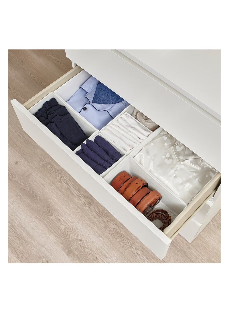 skubb Storage Box Set of 6, Organise Socks, Belts, Jewellery, Wardrobe, Chest of Drawers, Fabric 100% Polyester, White - Image 2