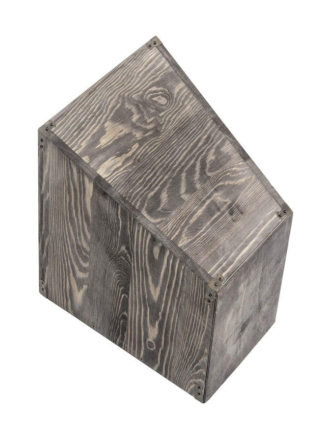 VERGOODR Farmhouse Style Wooden Square Trash Can with Decorative Metal Brackets for Bedroom,Living Room, Bathroom & Office,Waste Bin Wastebaskets Trash bin (Rock Grey) - Image 4