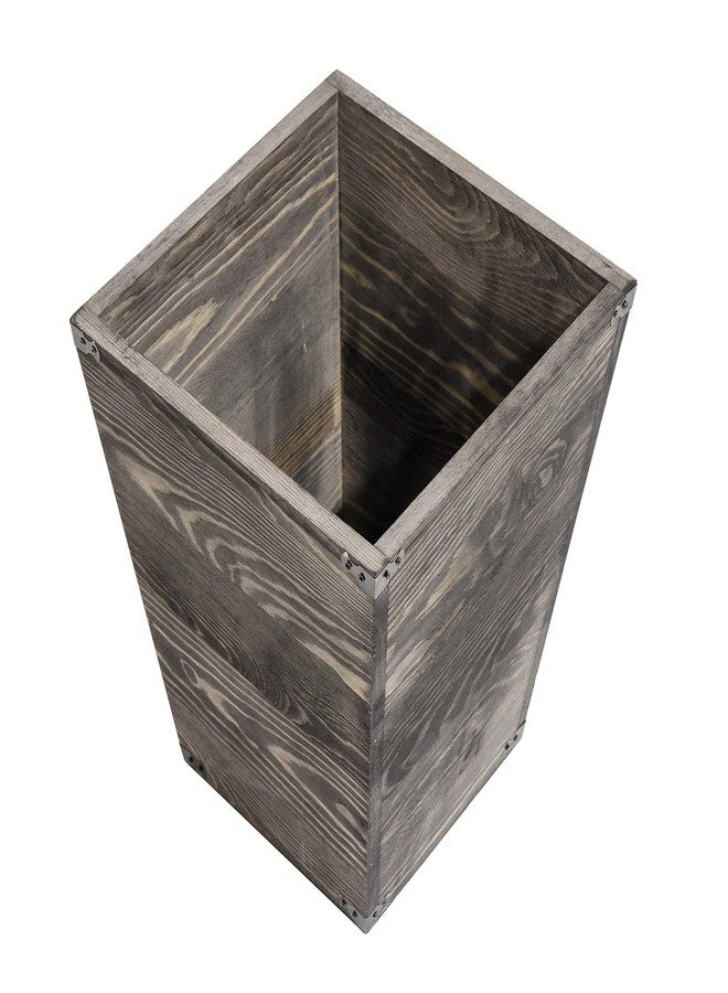 VERGOODR Farmhouse Style Wooden Square Trash Can with Decorative Metal Brackets for Bedroom,Living Room, Bathroom & Office,Waste Bin Wastebaskets Trash bin (Rock Grey) - Image 3