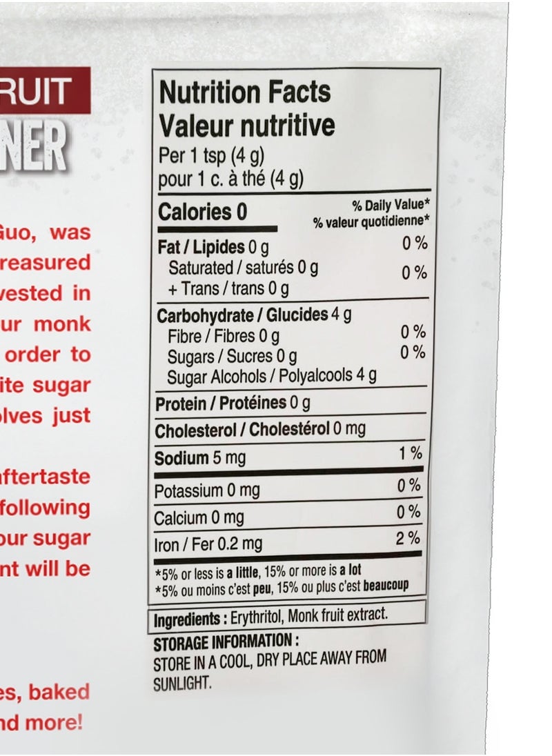 Classic Monk Fruit Sweetener - White Sugar Substitute, Zero Calorie, Keto Diet Friendly, Zero Net Carbs, Zero Glycemic, Sugar Replacement 907g