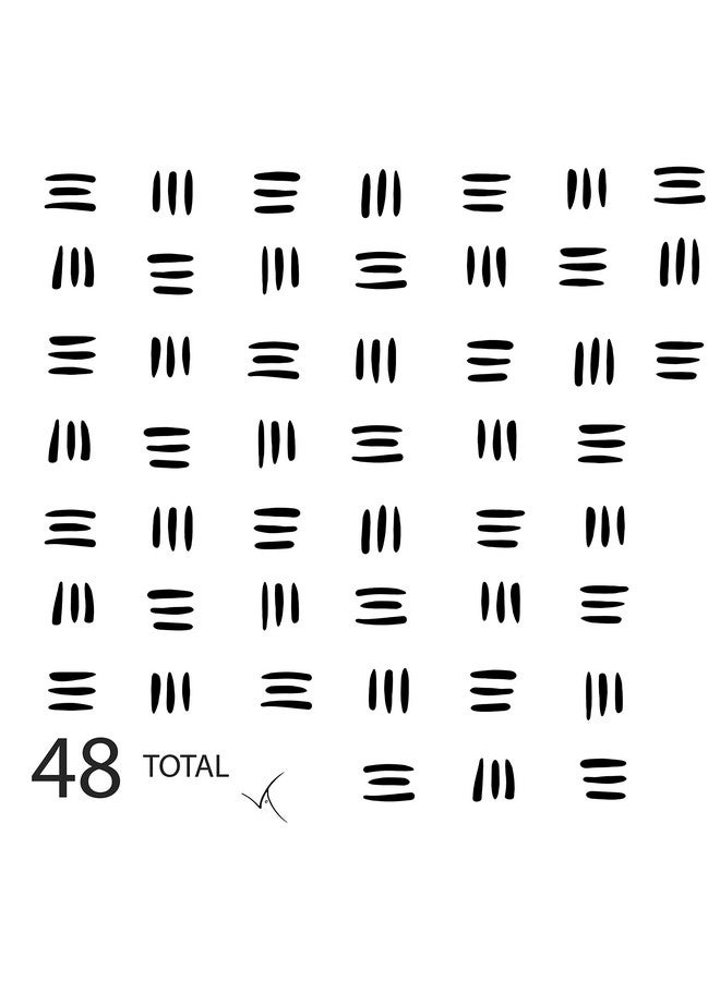 The Boho Design Lines Hand Drawn Decals Peel and Stick for Kids, Baby Bedroom Nursery and Living Room. 48 Sets of Three Stripes Each (144 pcs.) Adhesive Vinyl Wall Stickers Decor (Black) - Image 4