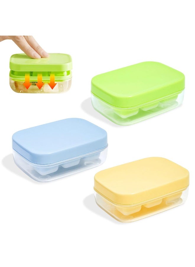 HASTHIP® Silicone Ice Making Mold, 6-cavity Ice Cube Freezer Tray, Food Grade BPA-free Ice Cube Making Mold with Lid & Ice Tray, One-press Easy Demoding Ice Cube Mold for Iced Drinks, Beverage