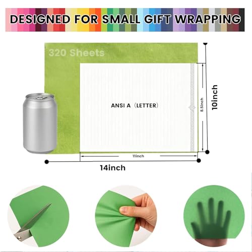 Koogel 320 Sheets Tissue Paper, 40 Colors Gift Tissue Paper for Gift Bags 14x10 Inch for Crafts DIY Project Wedding Birthday Party Favors - Image 2