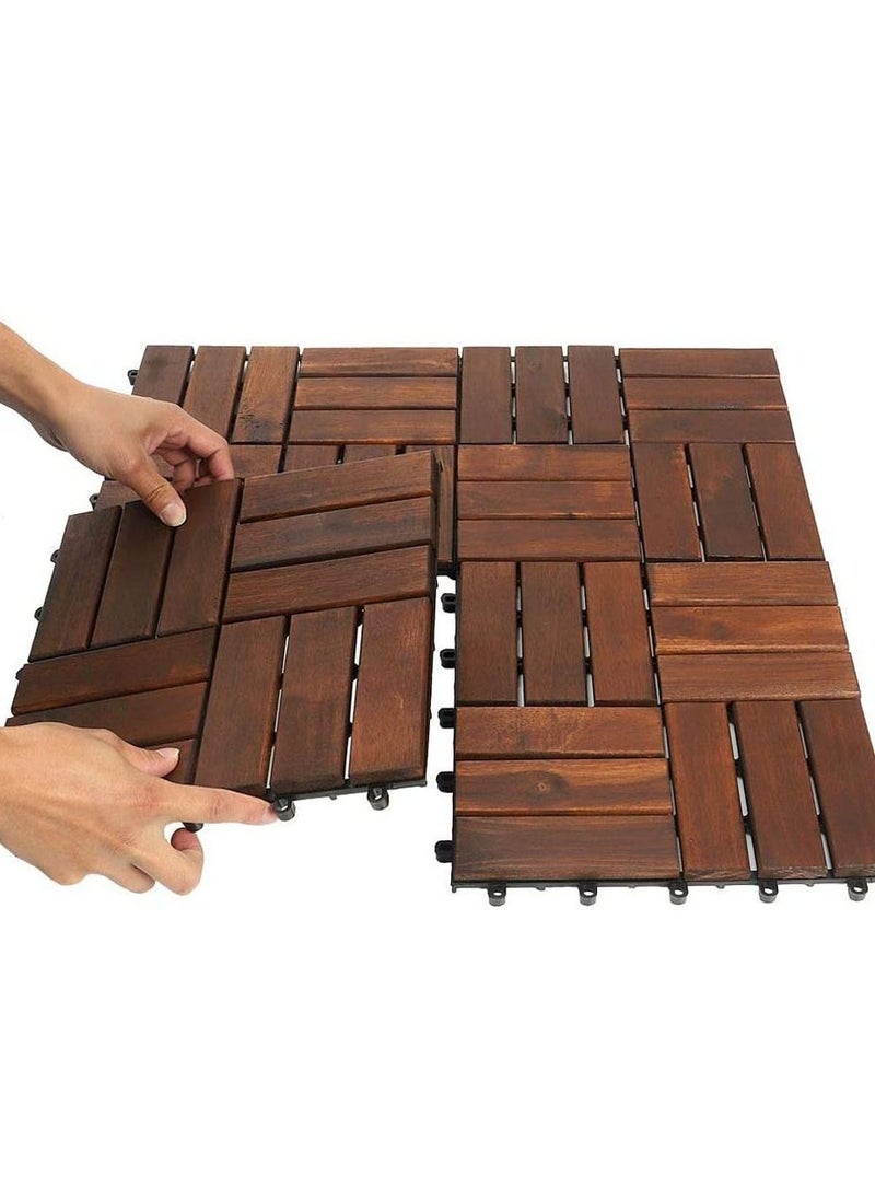 LINGWEI - 6 Pieces Wood Decking Tiles Floor Tiles - Image 1