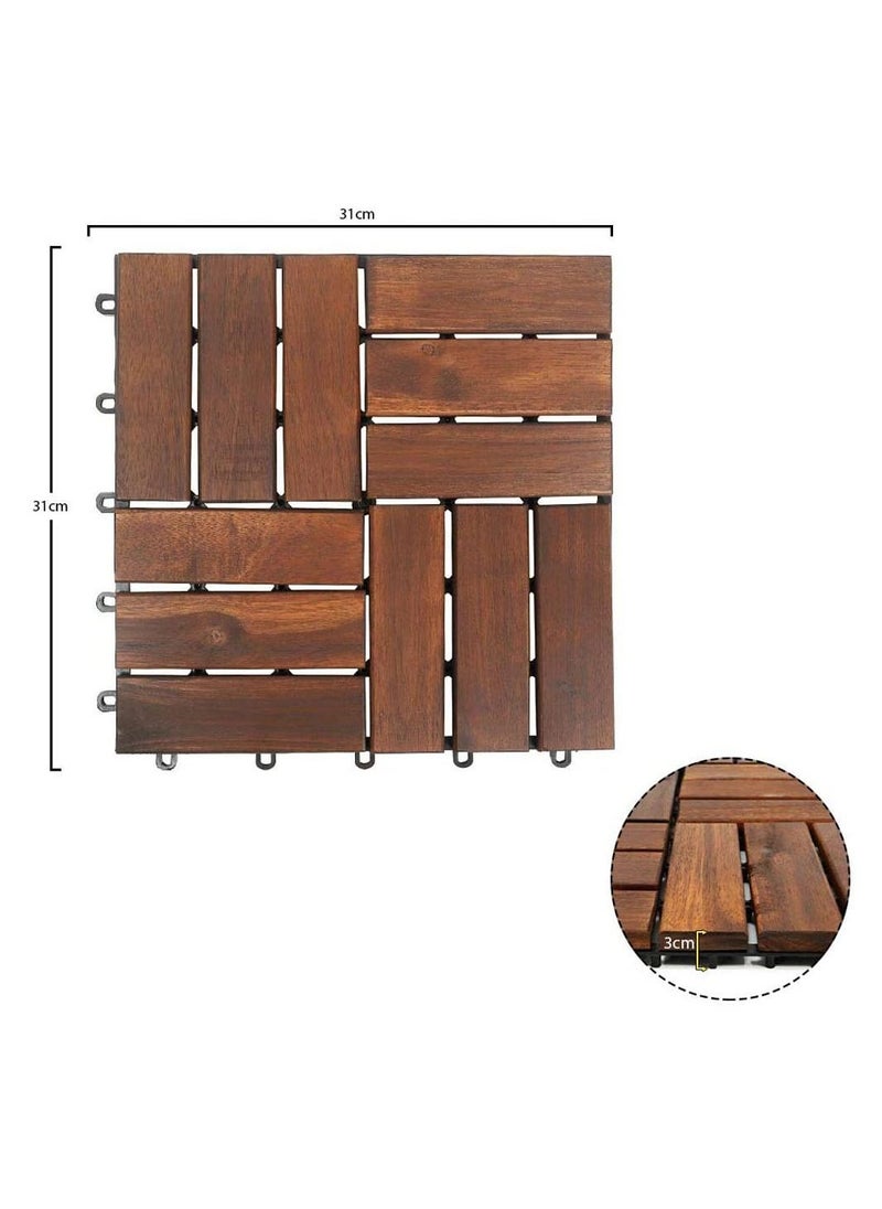 LINGWEI - 6 Pieces Wood Decking Tiles Floor Tiles - Image 1