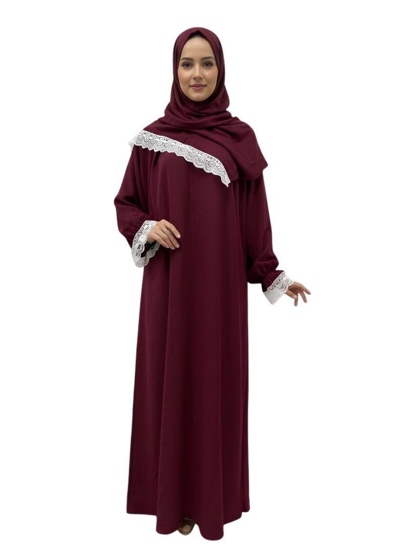 لامورا فستان صلاة إسلامي للنساء | عباءة، زي حجاب من قطعة واحدة، جلابية - Image 1