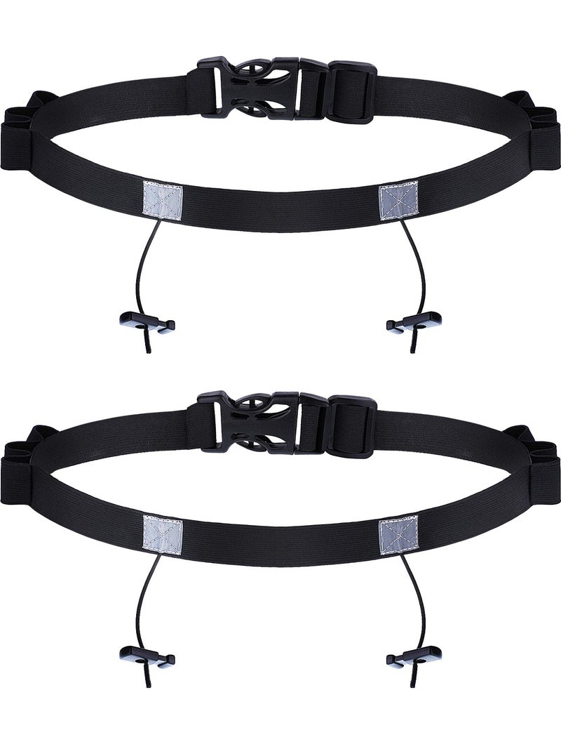 JOVITEC 2 Pieces Race Number Belt with 6 Gel Loops for Running Cycling Triathlon Marathon (Black) - Image 1