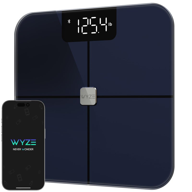 WYZE SCALE Wyze Smart Scale, Scale for Body Weight, Digital Bathroom Scale for Body Fat, BMI, and Heart Rate, Body Composition Analyzer with App, Batteries Included, Bluetooth, 400 lb, Black - Image 1