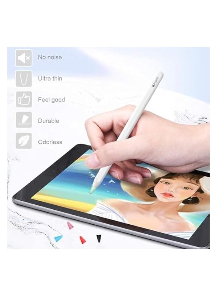 PROMASS 8 Pack Tips Cover Protector Silicone Nibs, Replacement Non-Slip Writing Nib, Non-slip and High Sensitive Nib, for Noiseless Drawing, Suitable for Apple Pencil 1st, 2st Generation, 8 Colors  - Image 4