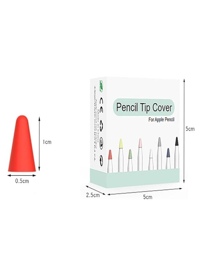 PROMASS 8 Pack Tips Cover Protector Silicone Nibs, Replacement Non-Slip Writing Nib, Non-slip and High Sensitive Nib, for Noiseless Drawing, Suitable for Apple Pencil 1st, 2st Generation, 8 Colors  - Image 2