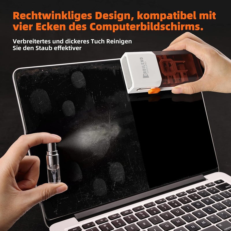 مجموعة تنظيف شاشة ولوحة مفاتيح الكمبيوتر المحمول، أداة تنظيف إلكترونية لأجهزة MacBook وiPad وiPhone Pro والهواتف المحمولة، أداة فرشاة للأجهزة اللوحية والكمبيوتر وشاشة الكمبيوتر والكاميرا مع رذاذ - Image 4
