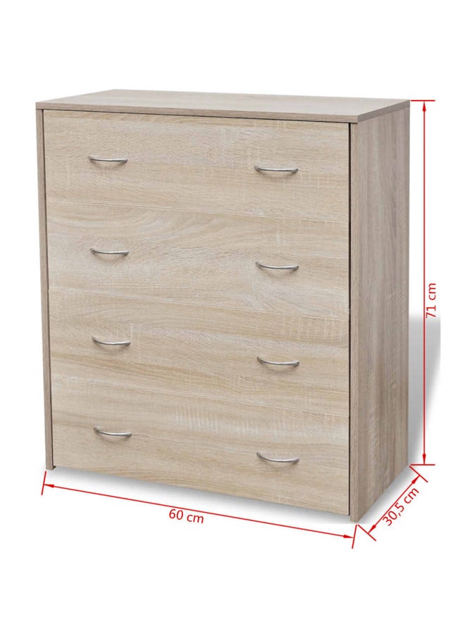vidaxl Sideboard with 4 Drawers 60x30.5x71 cm Oak Colour 242544 - Image 4