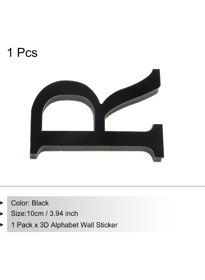 TPGP 3D Acrylic Alphabet Mirror Wall Stickers Letter R Self-Adhesive Home Decor Letter Sign Art Sticker Decal for DIY Home Decoration Black - Image 3