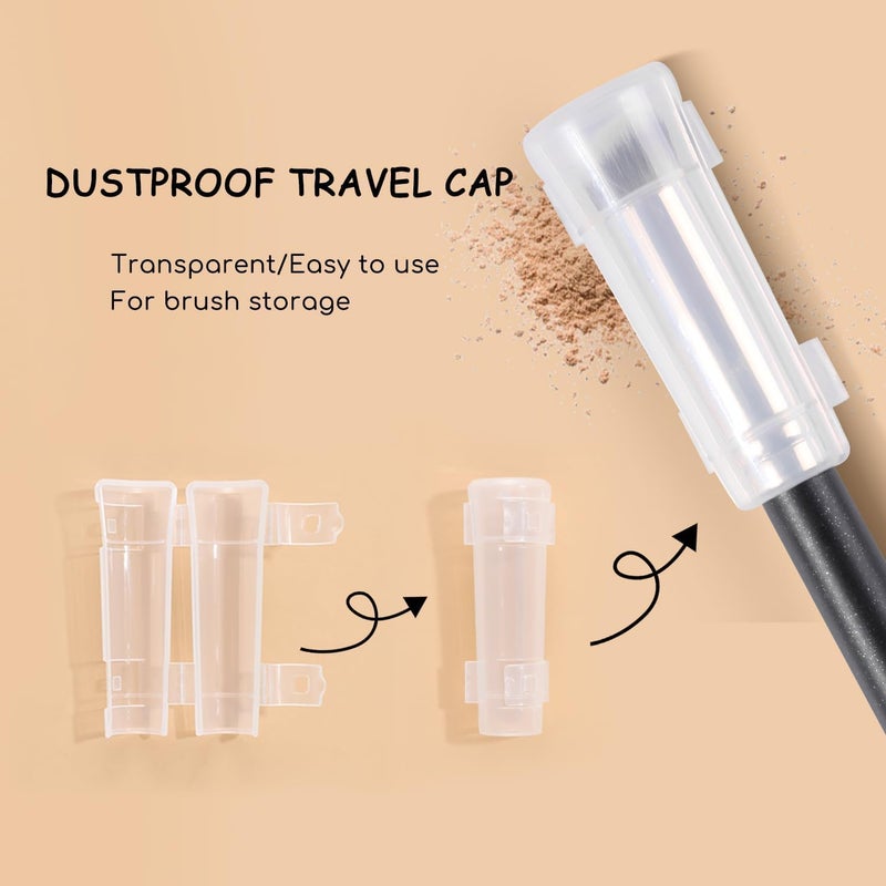 Energy Makeup Brushes Set Professional Kabuki Foundation Concealer Brush Under Eye Nose Contour Brush for Liquid Cream Powder Blending Buffing with Travel Bag 3PCS - Image 5