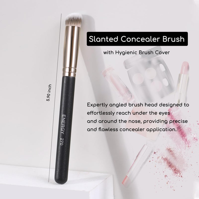 Energy Makeup Brushes Set Professional Kabuki Foundation Concealer Brush Under Eye Nose Contour Brush for Liquid Cream Powder Blending Buffing with Travel Bag 3PCS - Image 4