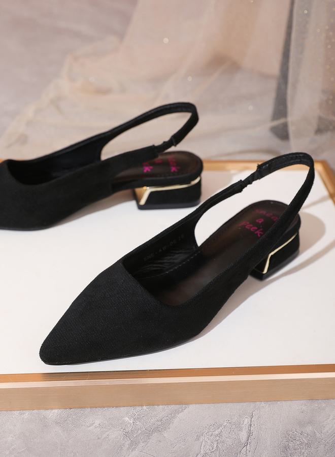 سنيك ايه بيك حذاء بكعب عريض بحزام خلفي - Image 2