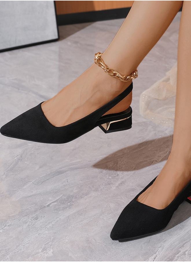 سنيك ايه بيك حذاء بكعب عريض بحزام خلفي - Image 4