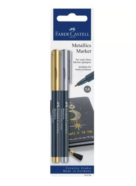 Pack Of 2 Metallic Marker Set ( Gold & Silver ) 1.5 mm