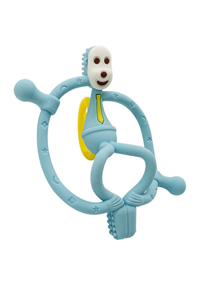 OCTOBER - Blue Think Monkey Teether Teething Soothing Toy Baby Teething Toy Silicone Bpa Free Suitable For Infants And Toddlers Boys Girls - Image 1