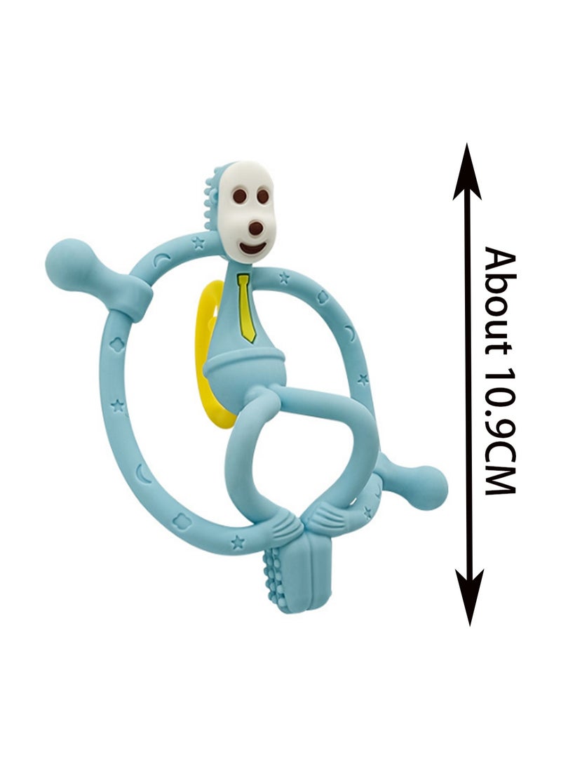 OCTOBER - Blue Think Monkey Teether Teething Soothing Toy Baby Teething Toy Silicone Bpa Free Suitable For Infants And Toddlers Boys Girls - Image 1